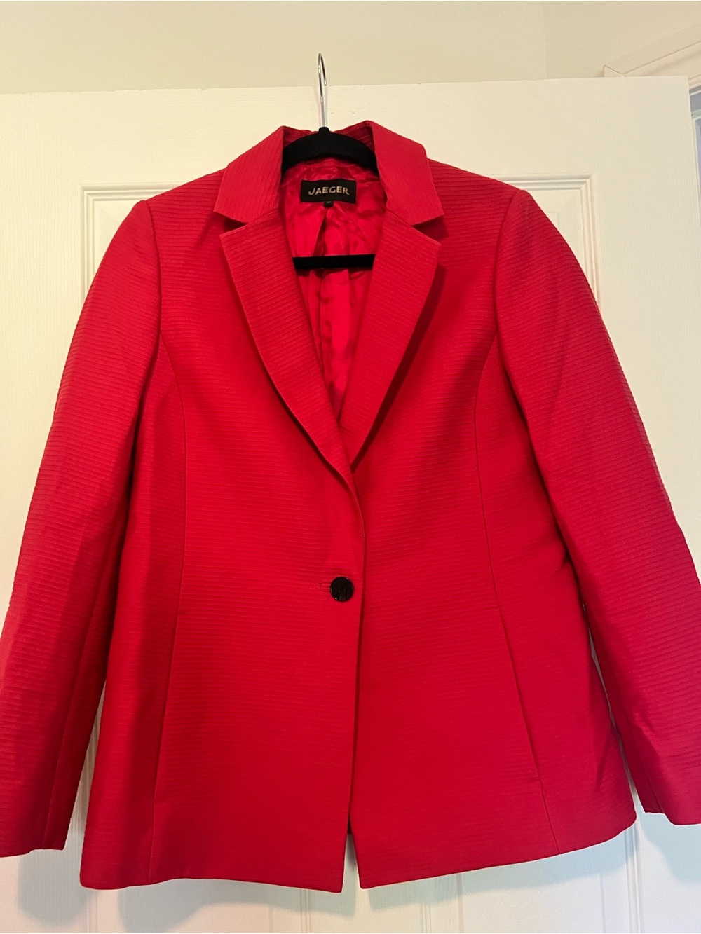 JAEGER Women's Red Single-Button Blazer Jacket